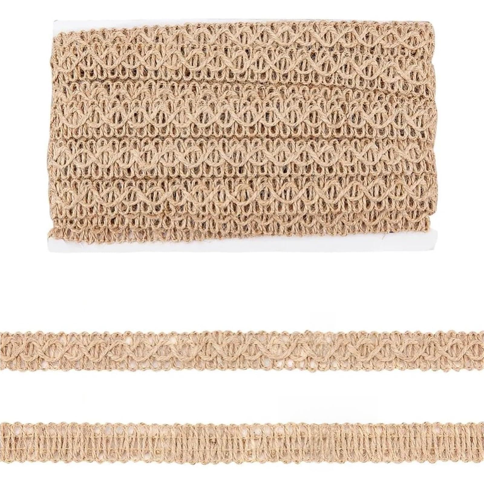 Braided Burlap Ribbon 10m Gimp Braid Trim Lace Rustic Hessian Upholstery Woven Jute Rope for Costume