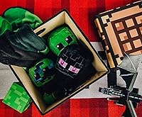 Vista 4 de Minecraft - Mesa de manualidades plegable de 15 pulgadas con tapa, contenedor de cesta de tela, organizador de cubos con asas, cubo marrón