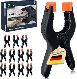 Federklemmen 12er Set 158mm, 6 Zoll für Leimen, Pool, Fotografie mit großer Spannweite und hoher Spannkraft, Federklemmen, Leimzwingen, Klemmzwinge