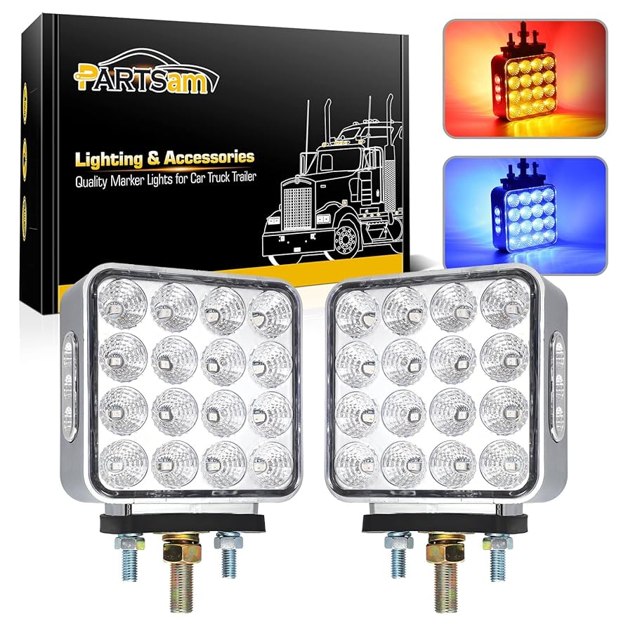 Amazon.com: Partsam 2pcs Dual Revolution Amber/Red/Blue