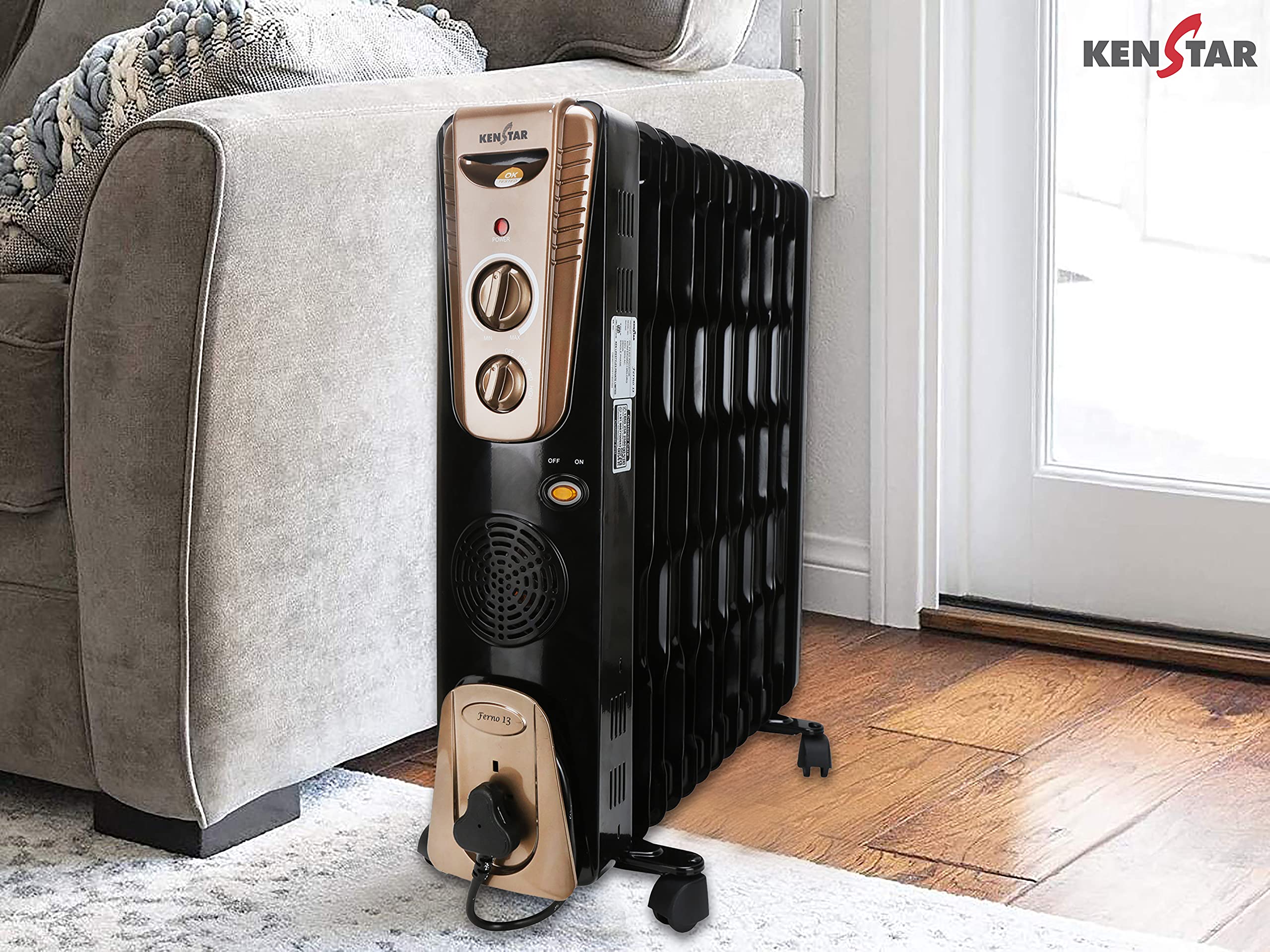 Kenstar Oil Filled Radiator 13 Fins with PTC Fan Heater 2900 Watts (BLACK  GOLD) : Amazon.in: Home u0026 Kitchen