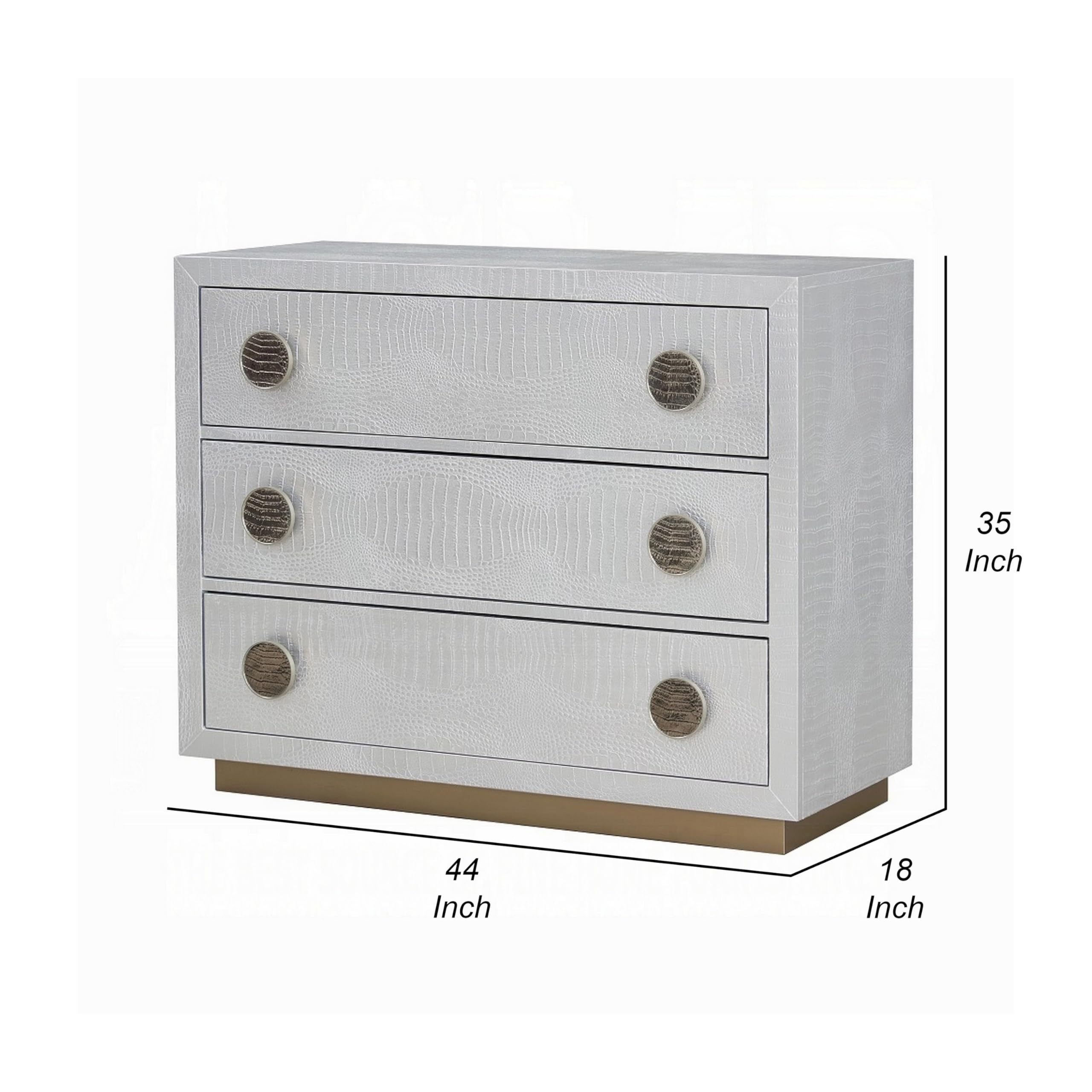 Amazon.com: Benjara BM324392 44 in. Wide Nightstand Dresser with Faux  Crocodile Skin Silver Wood : Home & Kitchen