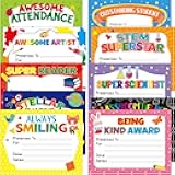 40PCS Student of Award Certificates End of School Year Superlatives Certificates Kids Recognition Achievement 8.5” X 11” Student of The Year Certificates Graduation Teacher Classroom Supplies