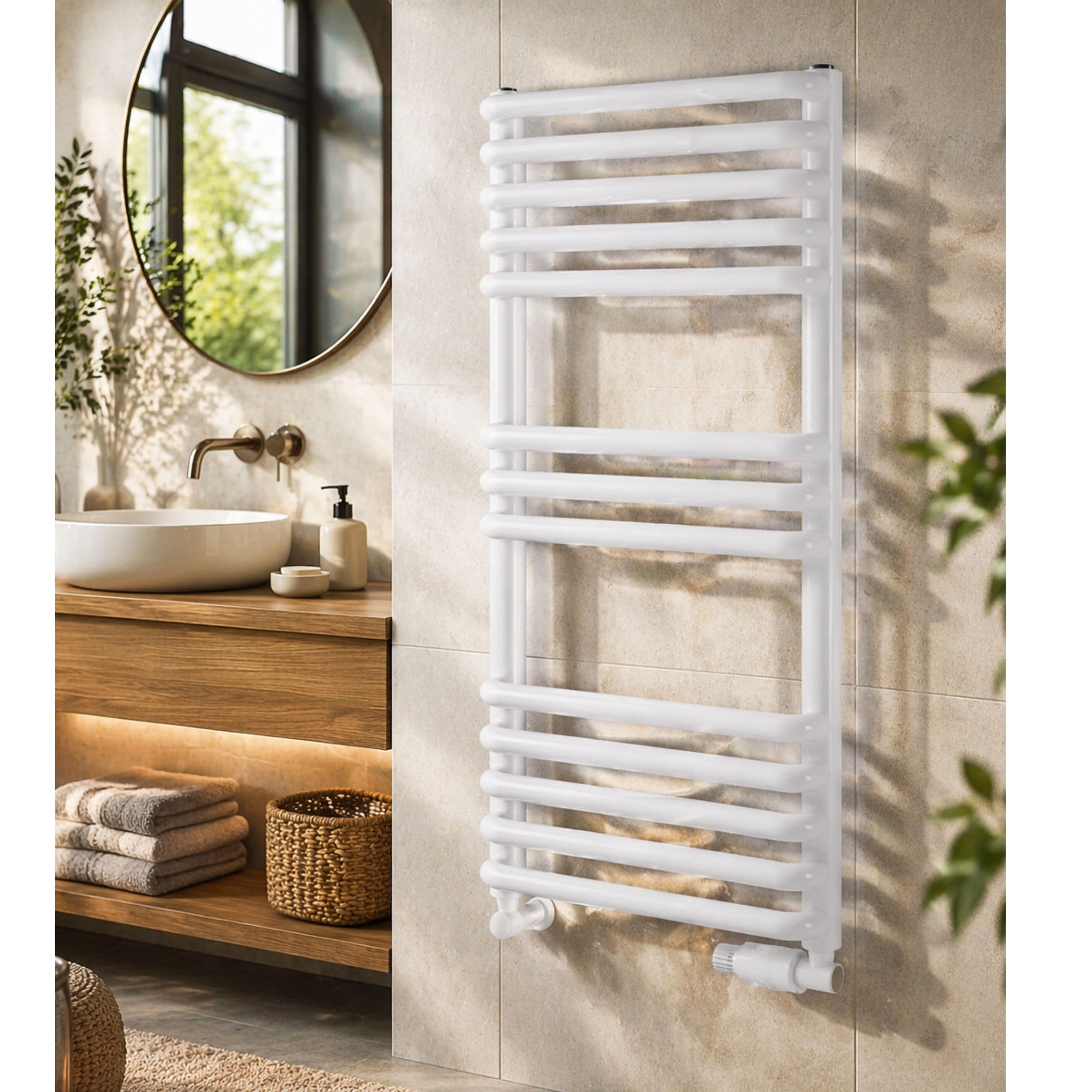 Grzejnik łazienkowy Luxrad Stark 64x30 biały ZBD 310W