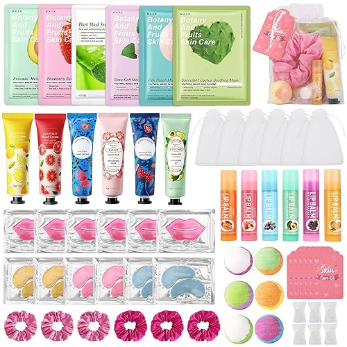 Miniatura 8 de 120 piezas de suministros de fiesta de spa para niñas, incluyen máscaras faciales, máscara labial, parches debajo de los ojos, bálsamo labial