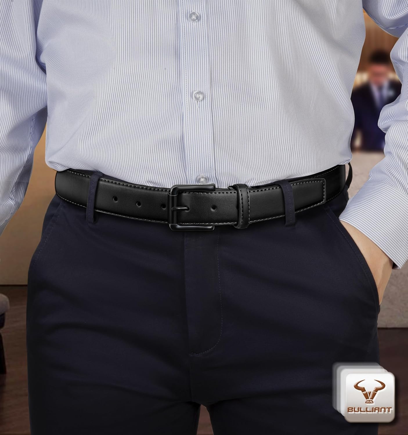 BULLIANT Men Belt Multi Pack,Adjustable Leather Belt For Men Dress Casual Jeans Golf 1 3/8",Cut For Fit - Image 5