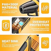 Vista 6 de SEEKONE Mini Heat Gun, 350W 2-Temp Settings 500℉ & 842℉（260℃& 450℃） Fast Heat Hot Air Gun Tool with Reflector Nozzle and 4.9Ft Long Cable Overload