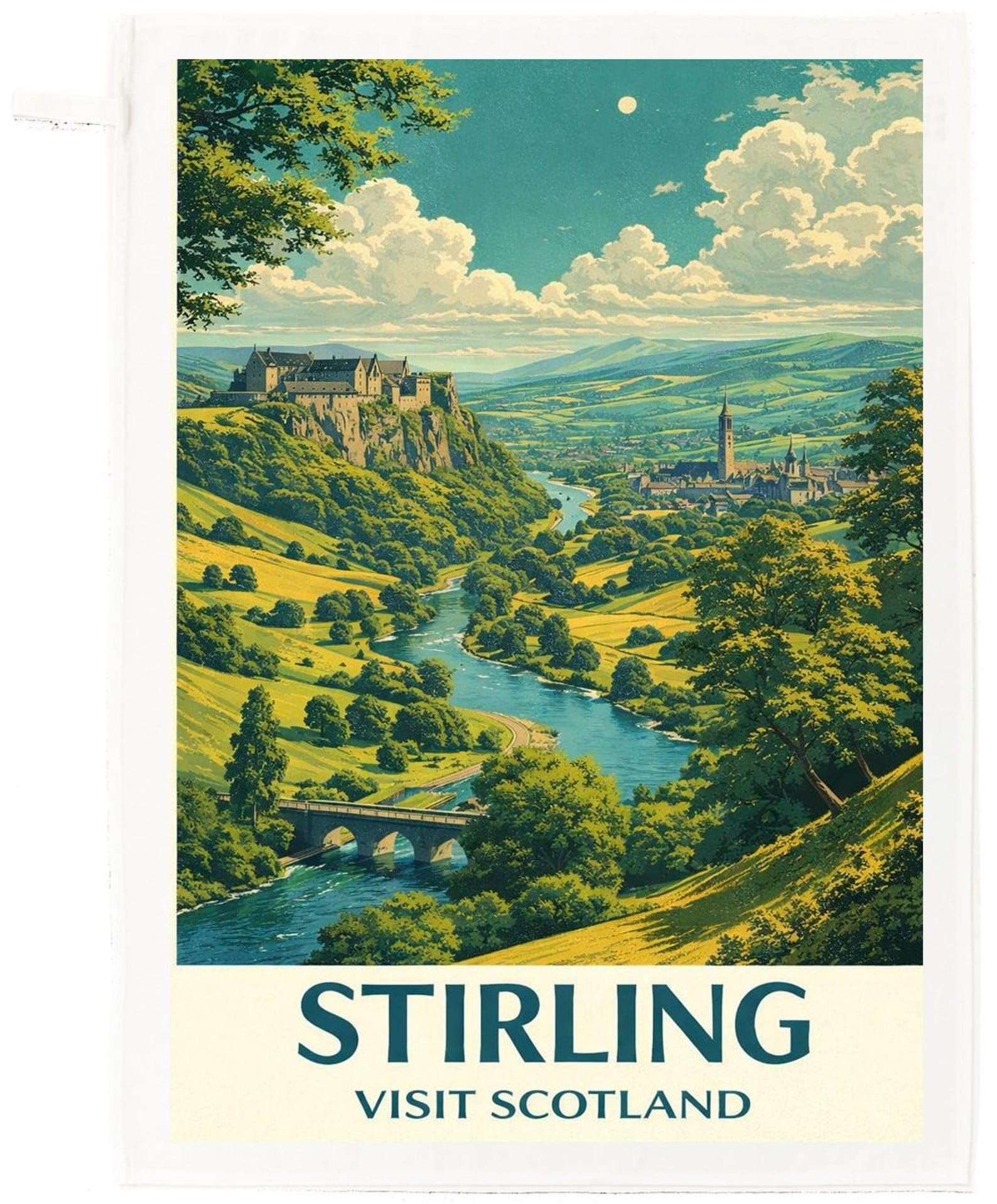 Half a Donkey Stirling Castle Cotton Tea Towel – Scenic Scottish Gift