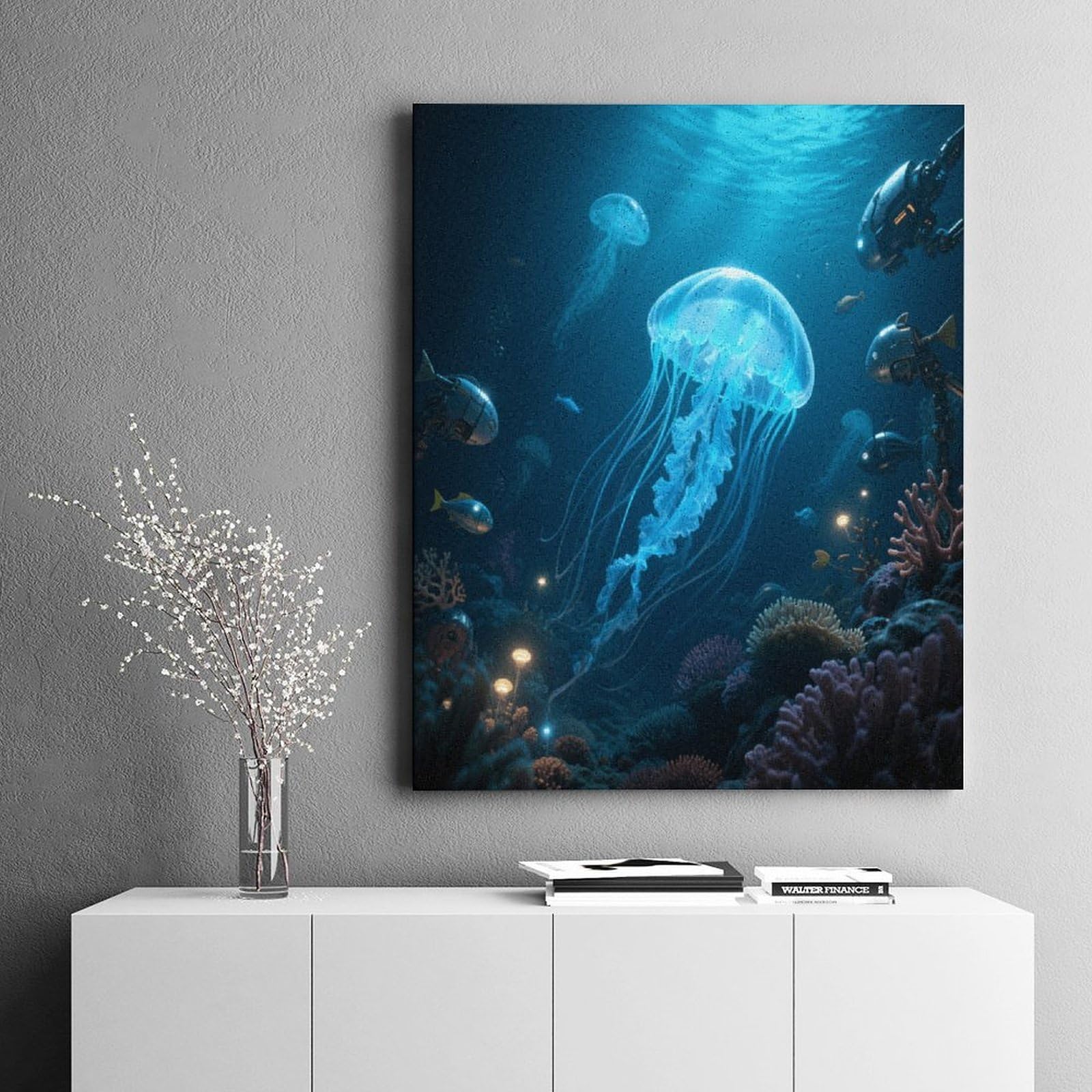 KOAYUBFC Deep Sea World Malen nach Zahlen Kit für Erwachsene Anfänger Erwachsene Malen nach Zahlen Kits auf Leinwand DIY Acryl Ölfarben Malerei mit Pinseln als Geschenk Home Wall Decor