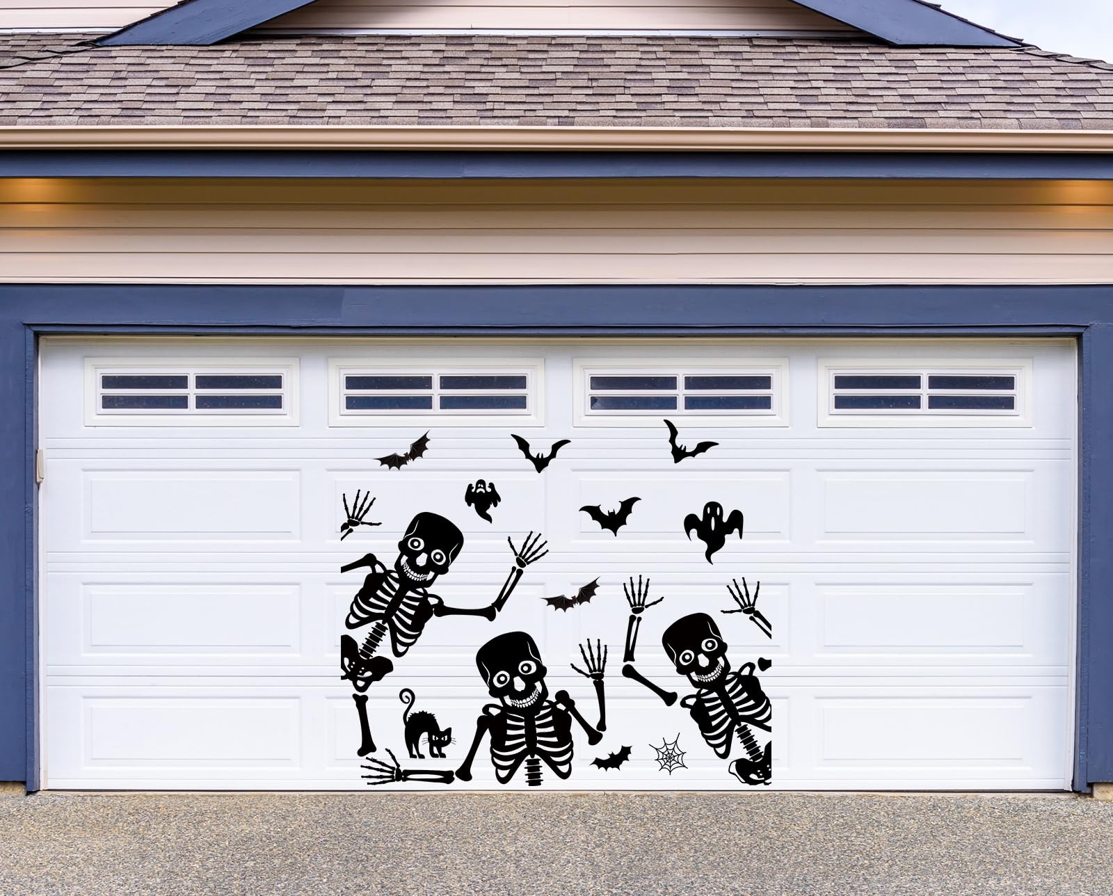 Whaline 20-Pack Halloween Garage Door Magnet Decals - Black Bat & Cat Designs, Trick Or Treat Decor - View #11
