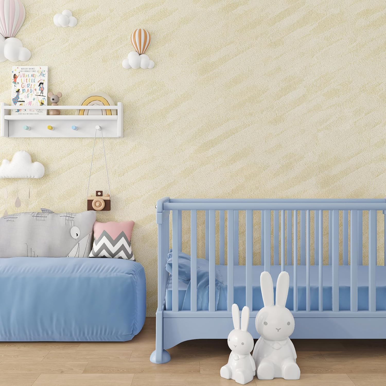 ReWallpaper 30inx16.5ft Beige Wallpaper Peel and Stick Modern Velvet Flocked Contact Paper Self Adhesive Sound Absorbing Soft Textured Velvet Fabric Wallpaper for Living Room Accent Wall Shelf Closet