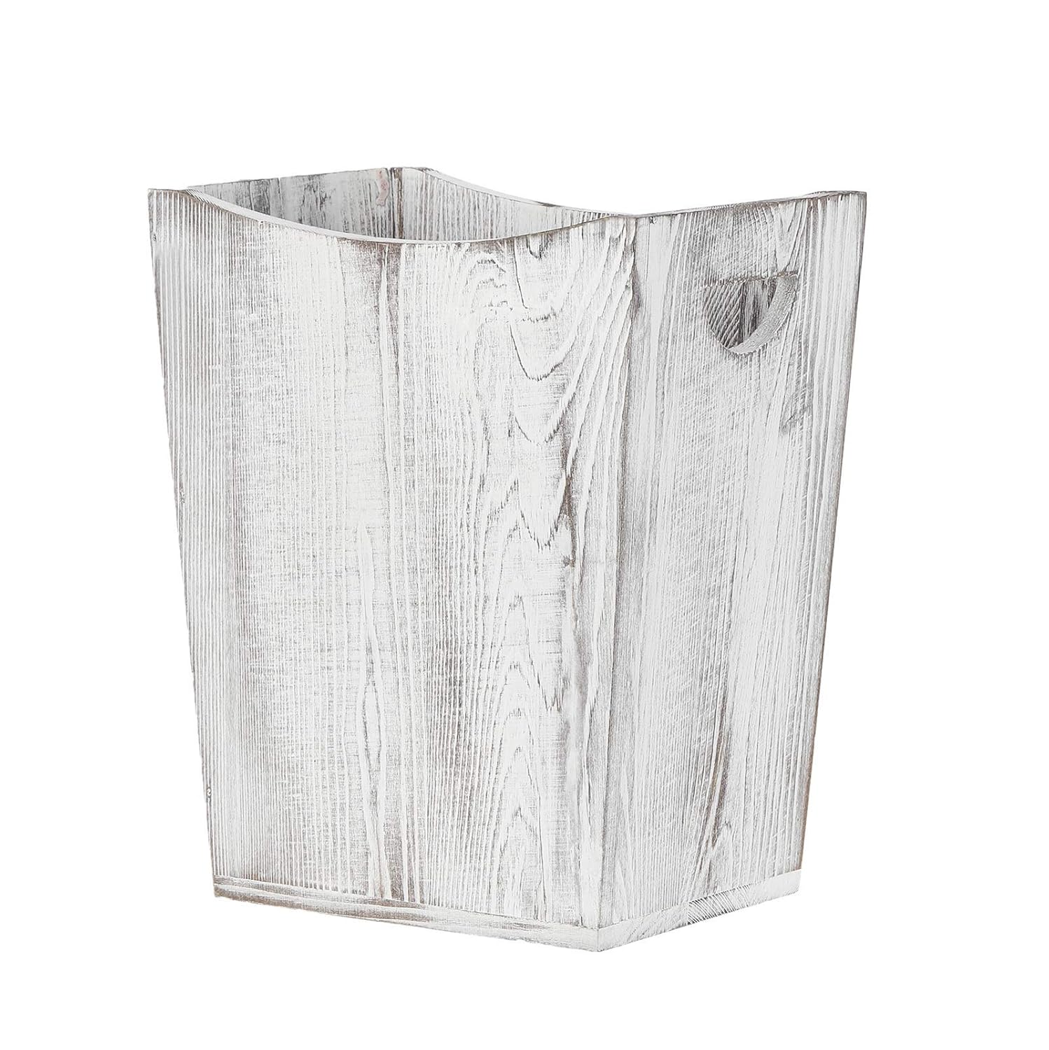 MOOACE Wood Trash Can Wastebasket, Small Rustic Farmhouse Garbage Container Bin for Home or Office, Living Room, Bathroom: Industrial & Scientific
