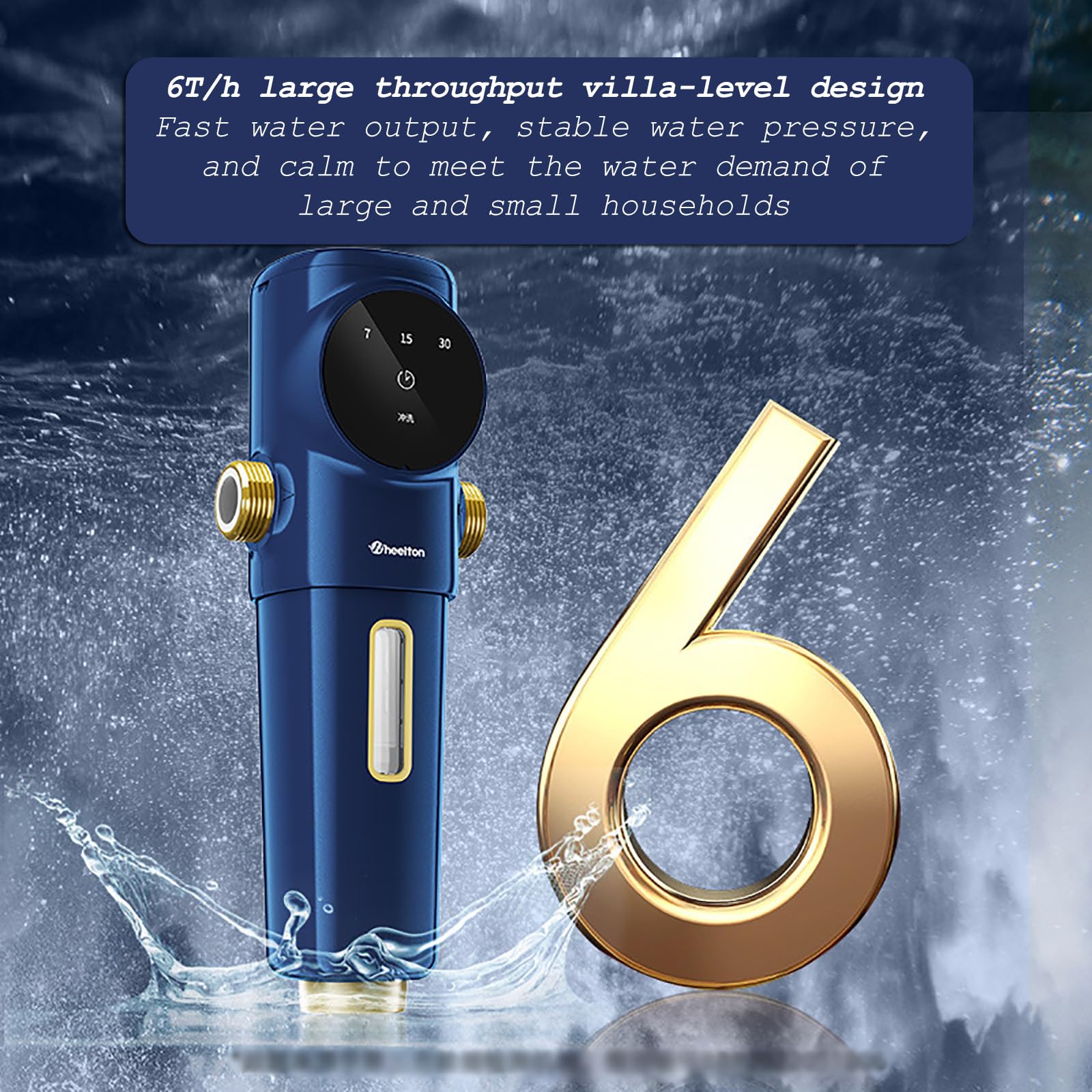 Filtro Sedimenti Autopulente Centrifugato, Prefiltro Lavabile da 40 Micron, Riutilizzabile con Touch-Screen, Sistema di Prefiltrazione Lavabile per Acqua di Città/Rubinetto