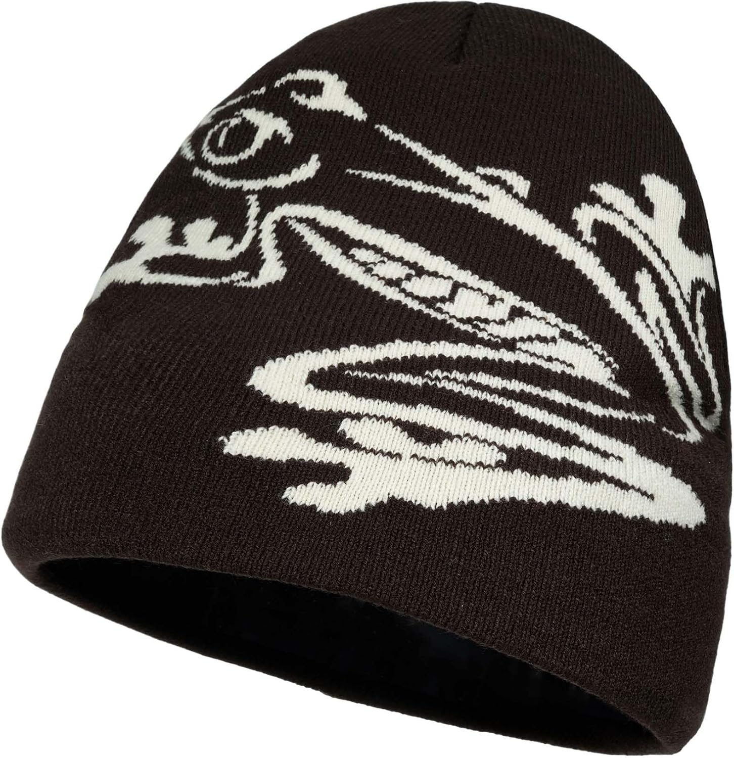 Clakllie Men's Y2K Beanie Hat Streetwear Graphic Knit Beanies Hip Hop Watch Skullcap Casual Skullies Soft Knitted Hat image 2