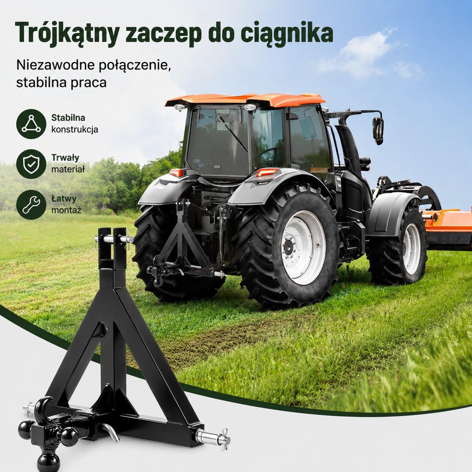 Trzypunktowy zaczep holowniczy do ciągnika
