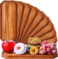 Dandat 12 Pack Acacia Wood Serving Platters 12x5 Inch Rustic Rectangular Charcuterie Boards for Cheese, Fruit, Desserts & Events