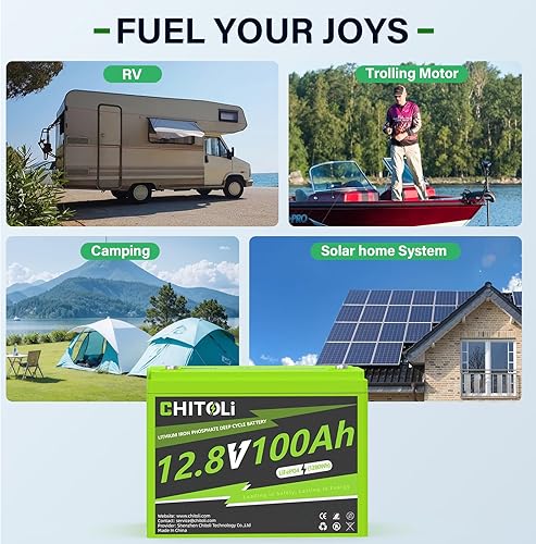 Miniatura 7 de Batería LiFePO4 BCI Group 24 de 12 V 100 Ah, batería recargable de litio de ciclo profundo máx. 15000, BMS integrado de 100 A para RV, motor de