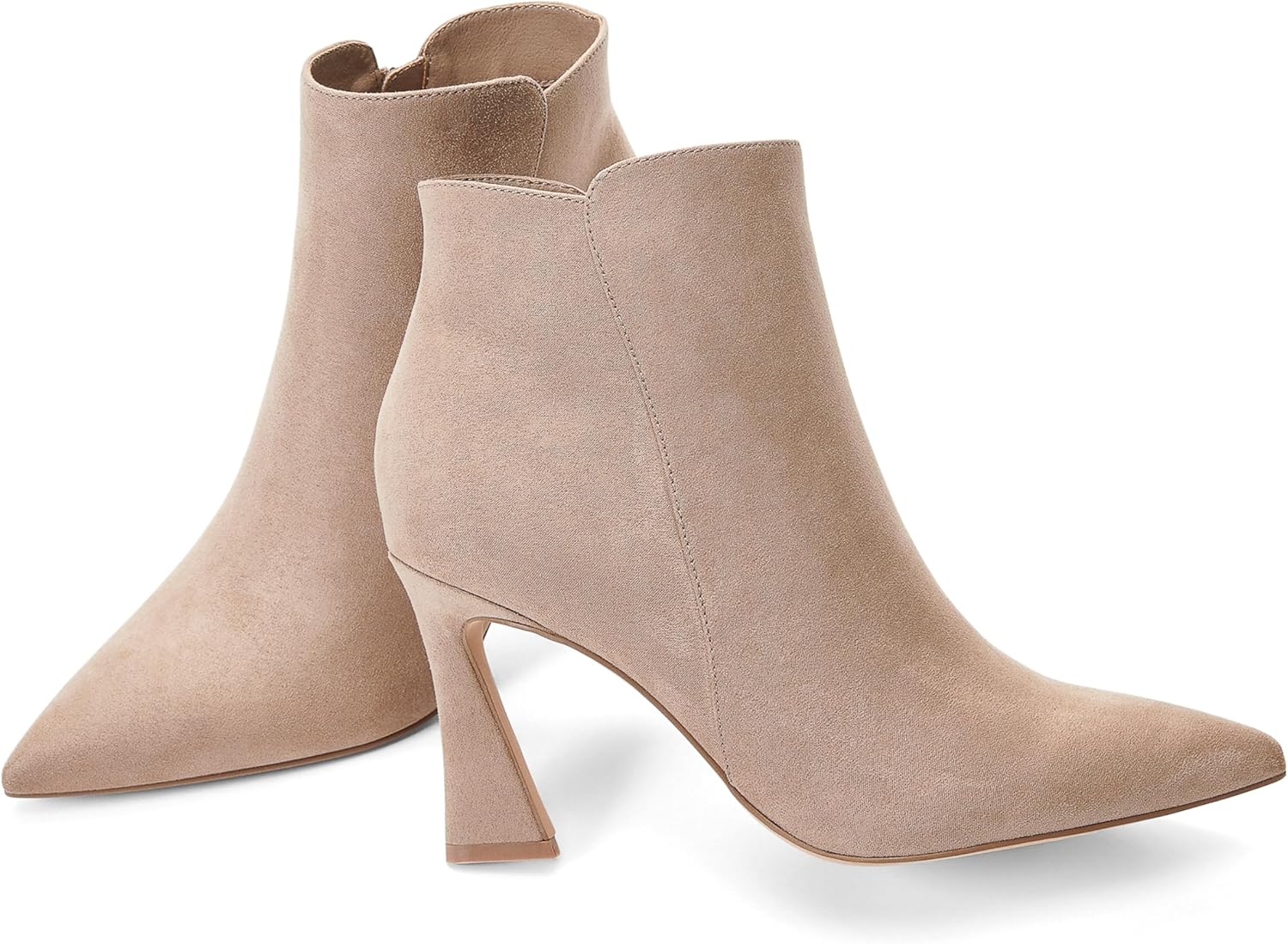 JustFab Womens Chunky Heel Black Fall Boots Ankle Booties Pointed Toe Short Boots - Yesenia (Size 8, PORTABELLA) - Image 4