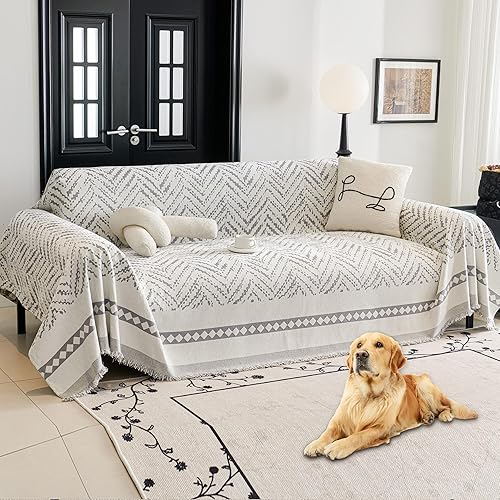 Miniatura 9 de HAOMAIJIA Funda de sofá antideslizante para sofá de 3 cojines, fundas lavables para sofá seccional para perros, protector de muebles para mascotas,