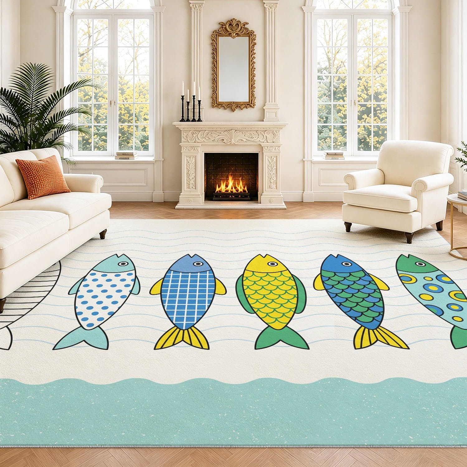 Generisch Zmywalny i antypoślizgowy dywan do salonu, sypialni, nowoczesny, minimalistyczny, miękki, antypoślizgowy, krótkie runo, 60 x 120 cm