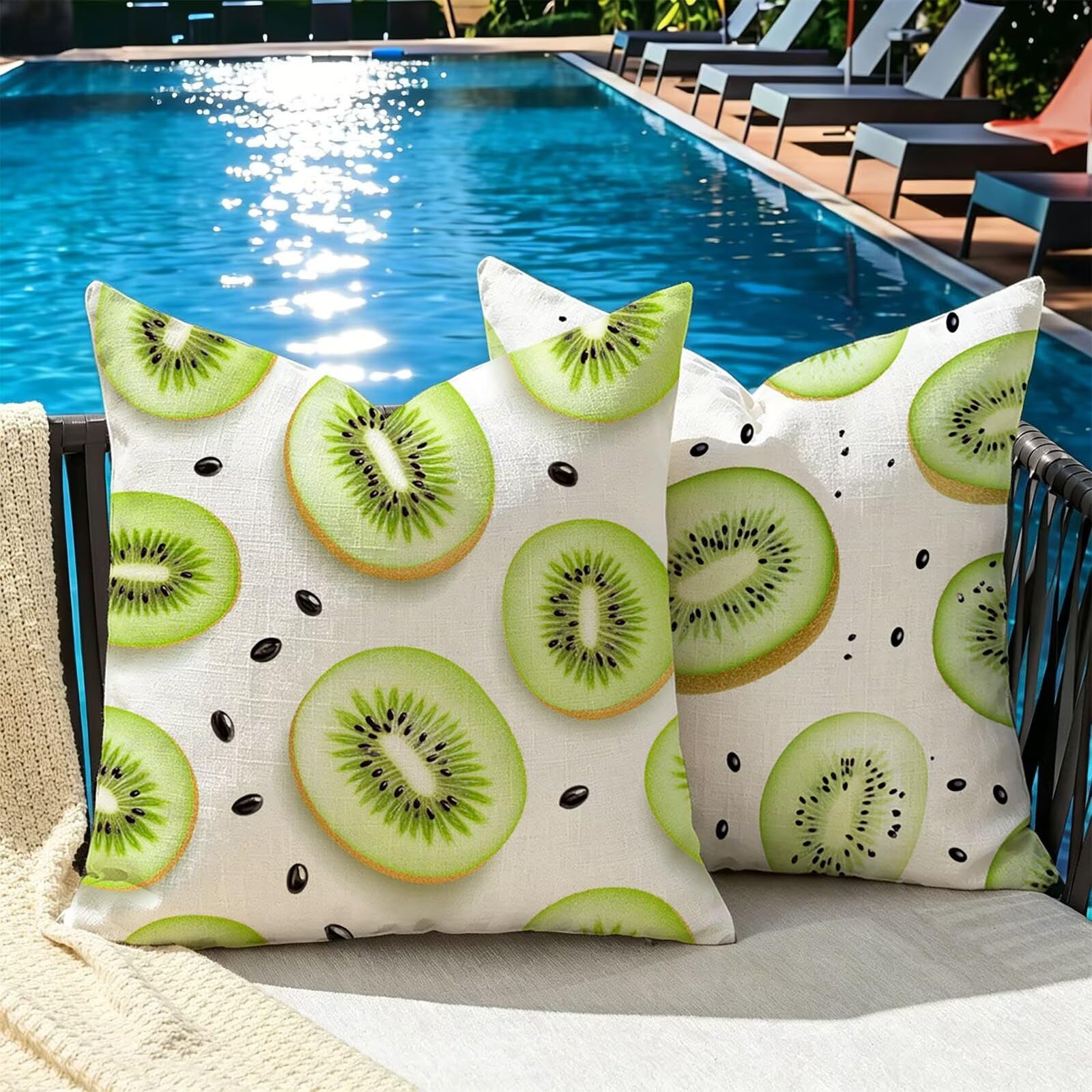 Federe per Cuscino, Cuscini per Divano 65x65cm Set di 2 verde kiwi