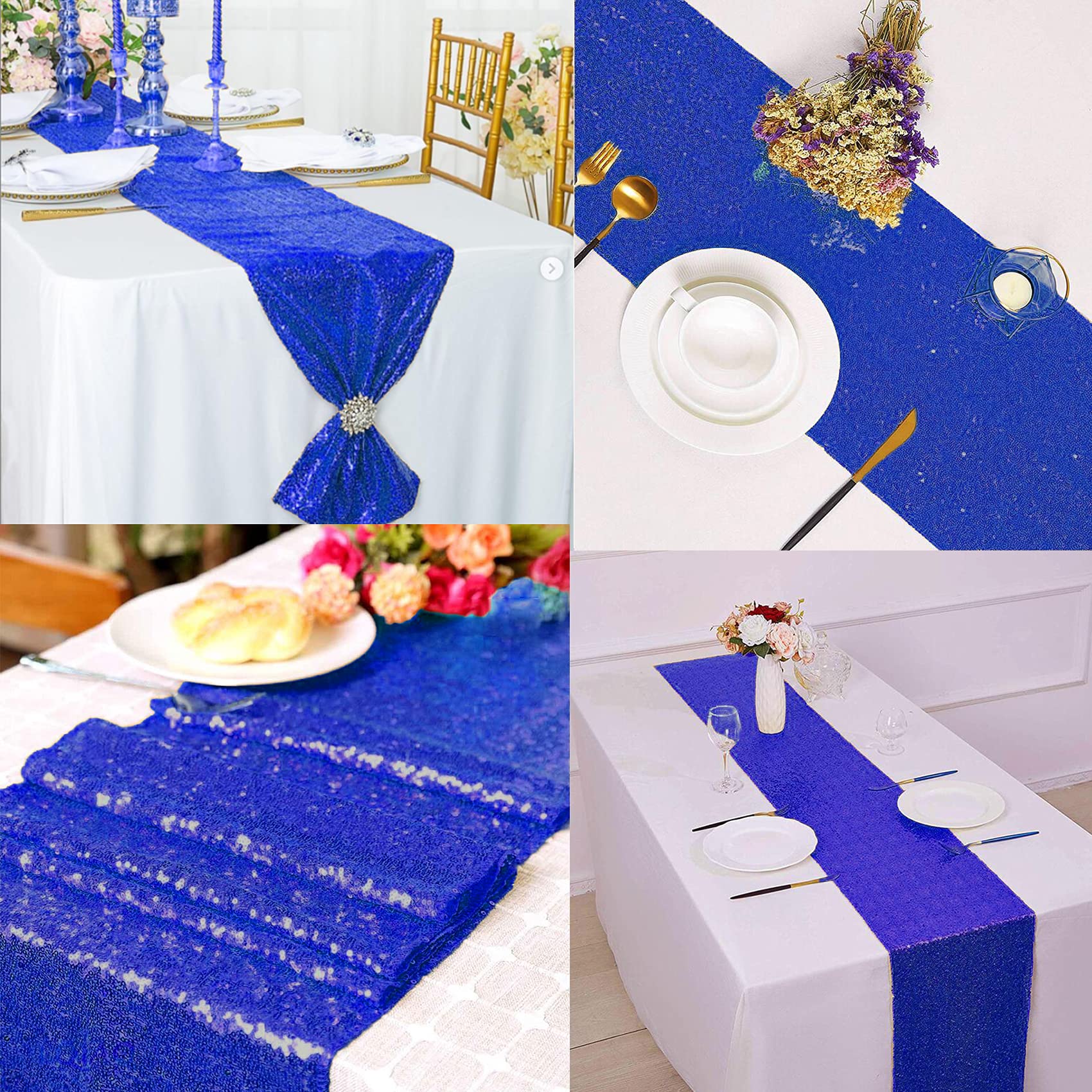 Snapklik.com : 12 Packs 12 X 108 Inch Sequin Table Runner Glitter ...