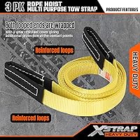 Vista 5 de XSTRAP STANDARD - Polipasto para cuerda de 65 pies, 4,000 libras de resistencia a la rotura, para trabajos pesados con 2 paquetes de eslinga