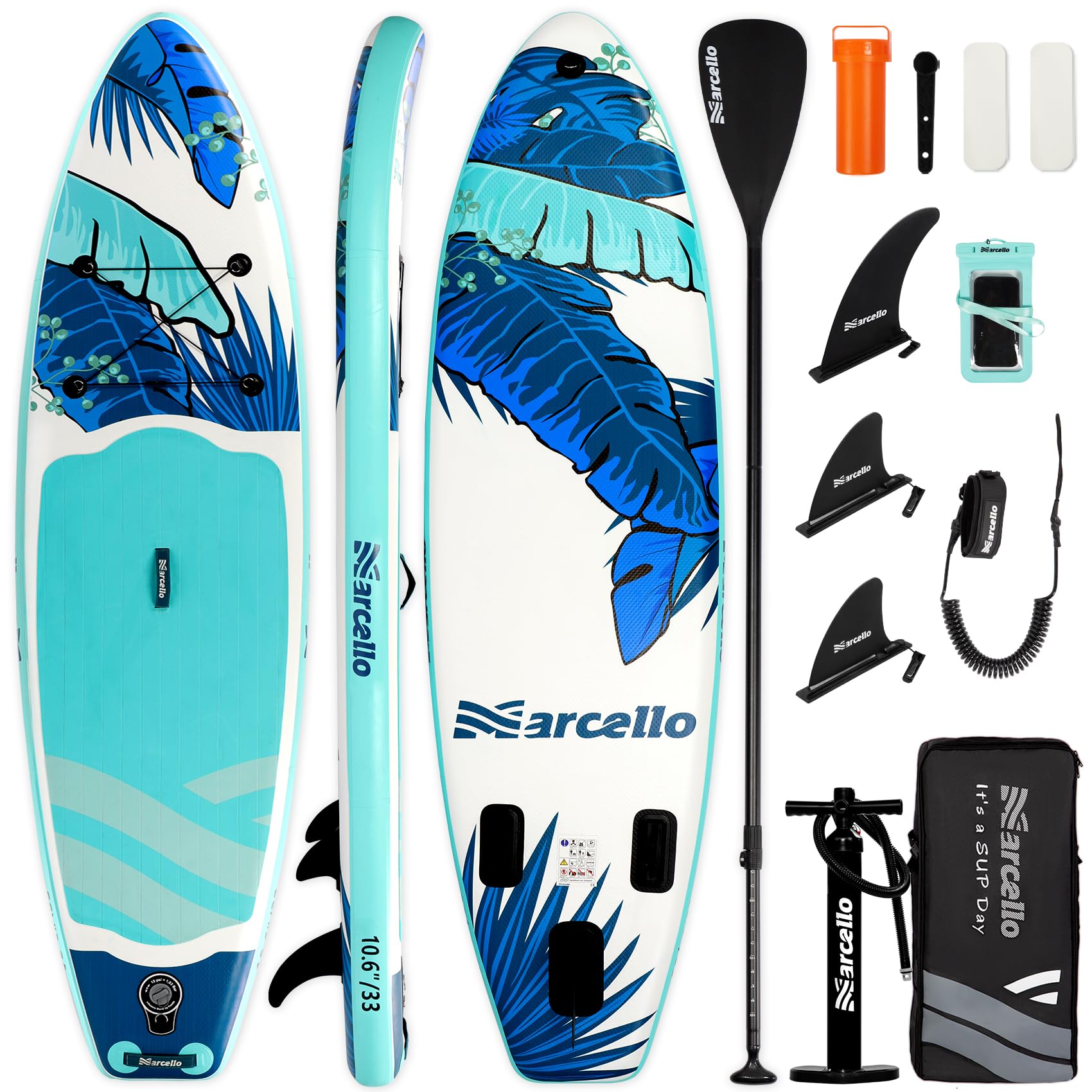Paddle Board, 10.6'×33"×6" Ultra-Light Inflatable Stand Up Paddle Board with Hand Pump, Leash, Repair Kit, Waterproof Phone Case, Backpack, Paddle Boards for Adults