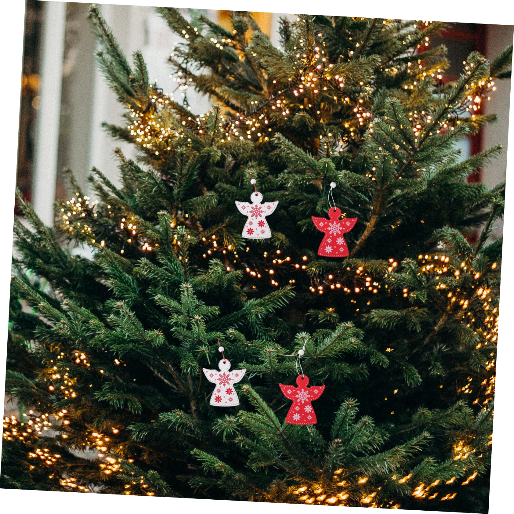 100piezas Adornos Colgantes De Ángel para Decoración De Árbol De Navidad De Rojos y Decoraciones Festivas para Hogar y Fiestas
