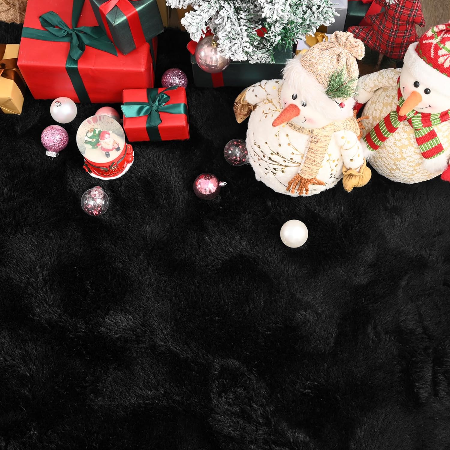 Keeko Small Bedroom Runner Rug 2x6, Black Fluffy Bedside Kids Room Rugs Living Room Shag Throw Rug for Nursery Entryway Fuzzy Indoor Area Carpet Cute Rugs for Boy Baby Girl Room Dorm Decor