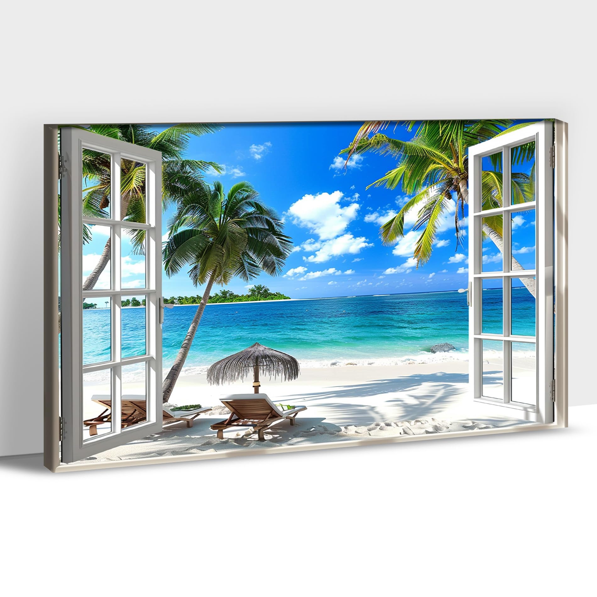 Amazon.com: Beach Pictures Wall Art Decor - Blue Ocean Painting