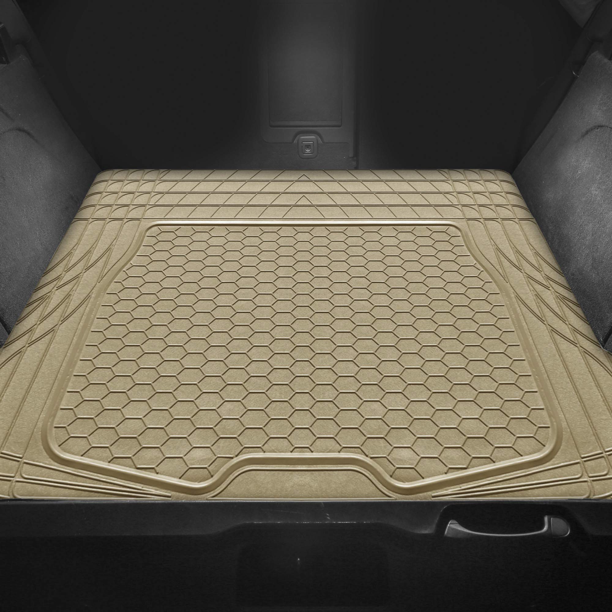 FH Group F16403TAN Cargo Mat Fits Most Sedans, Coupes and Small SUVs (Semi Custom Trimmable Vinyl Tan)