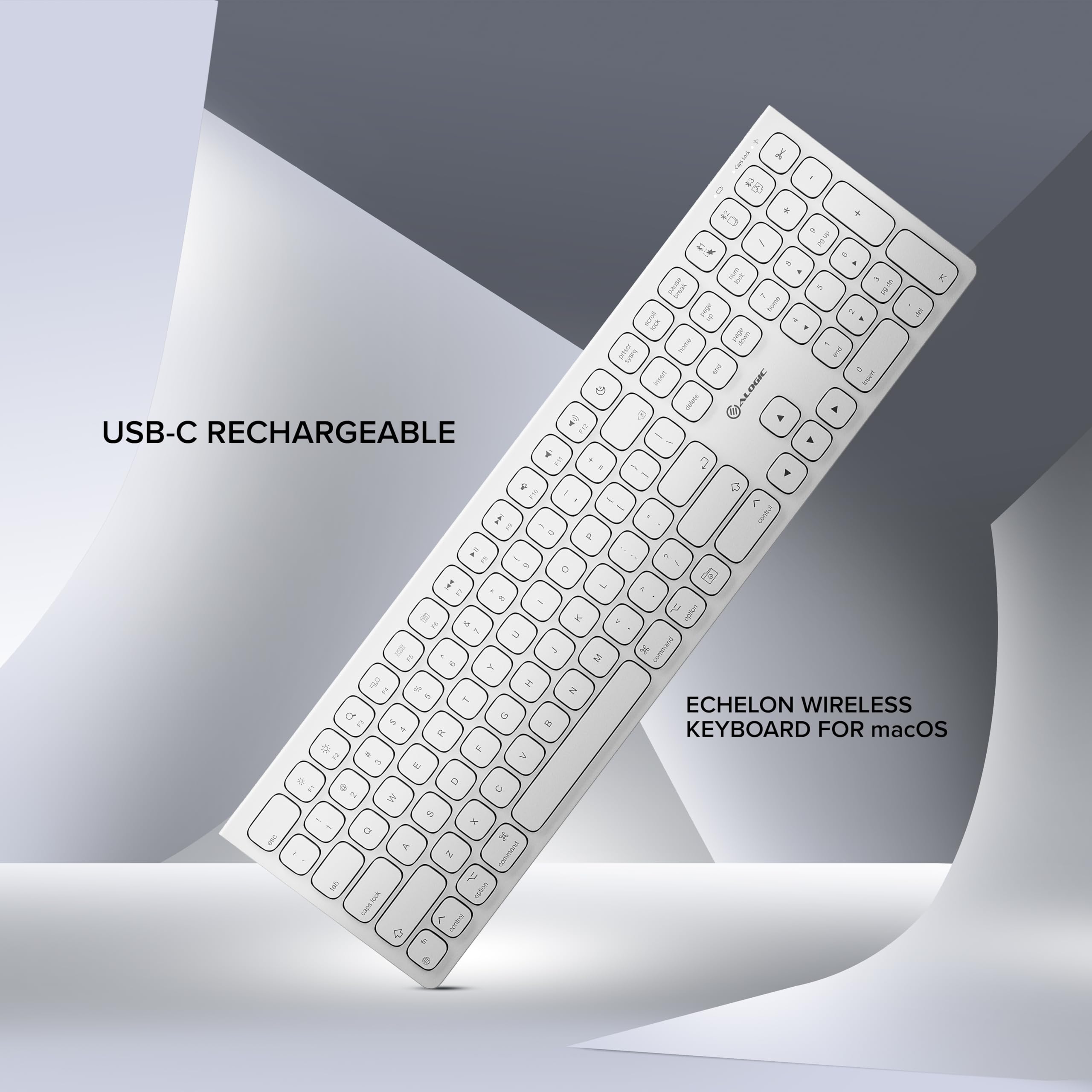 Amazon.com: ALOGIC Echelon USB-C Rechargeable Wireless Keyboard