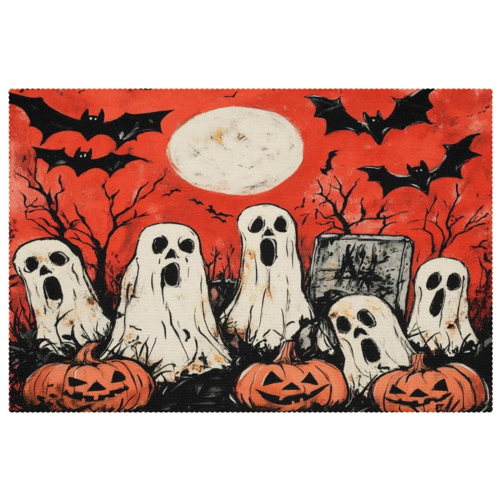 Sets de table Halloween (lot de 6) citrouille et fantôme 30x45 cm