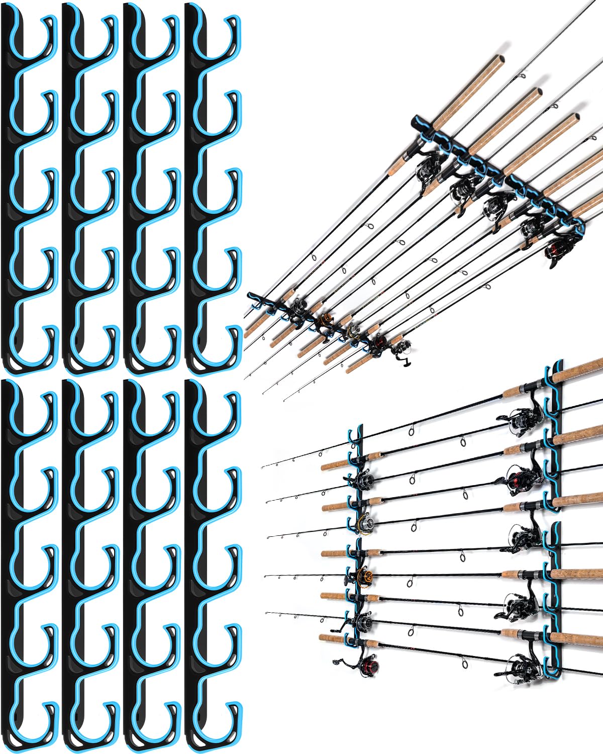 Ghosthorn Fishing Rod Rack,Wall or Ceiling Mounted Pole Holder Garage — image 1