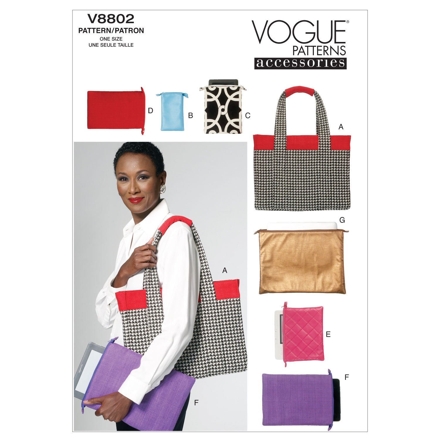 Patron Vogue Patterns V8802 pour bac et appareil électronique cas de protection