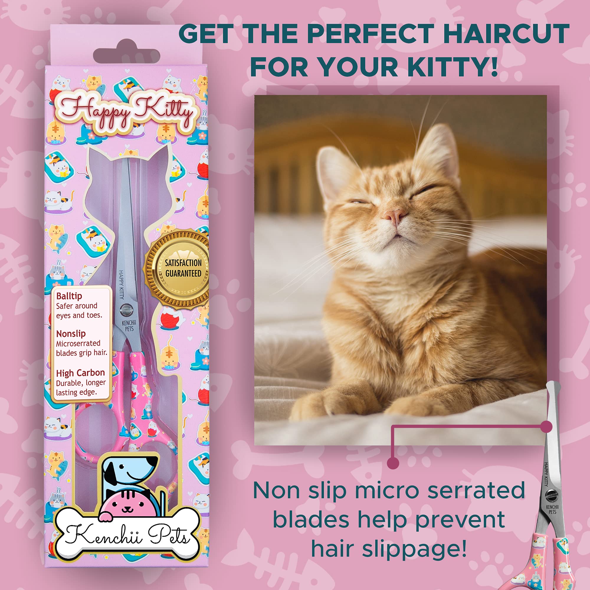 chii♡ Amazon.com : Kenchii Happy Kitty Ball Tip Shears Trimming