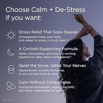 JSHealth Calm + Destress Supplement - 60 Capsules