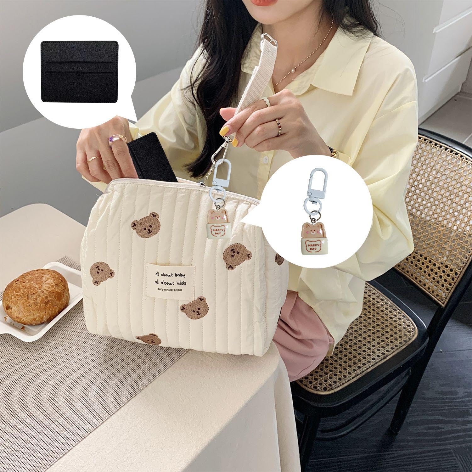 1 Borsa Da Viaggio, 1 Portacarte, 1 Portachiavi, Borsa Portatile, Borsa Per Pannolini Per Bambini, Custodia