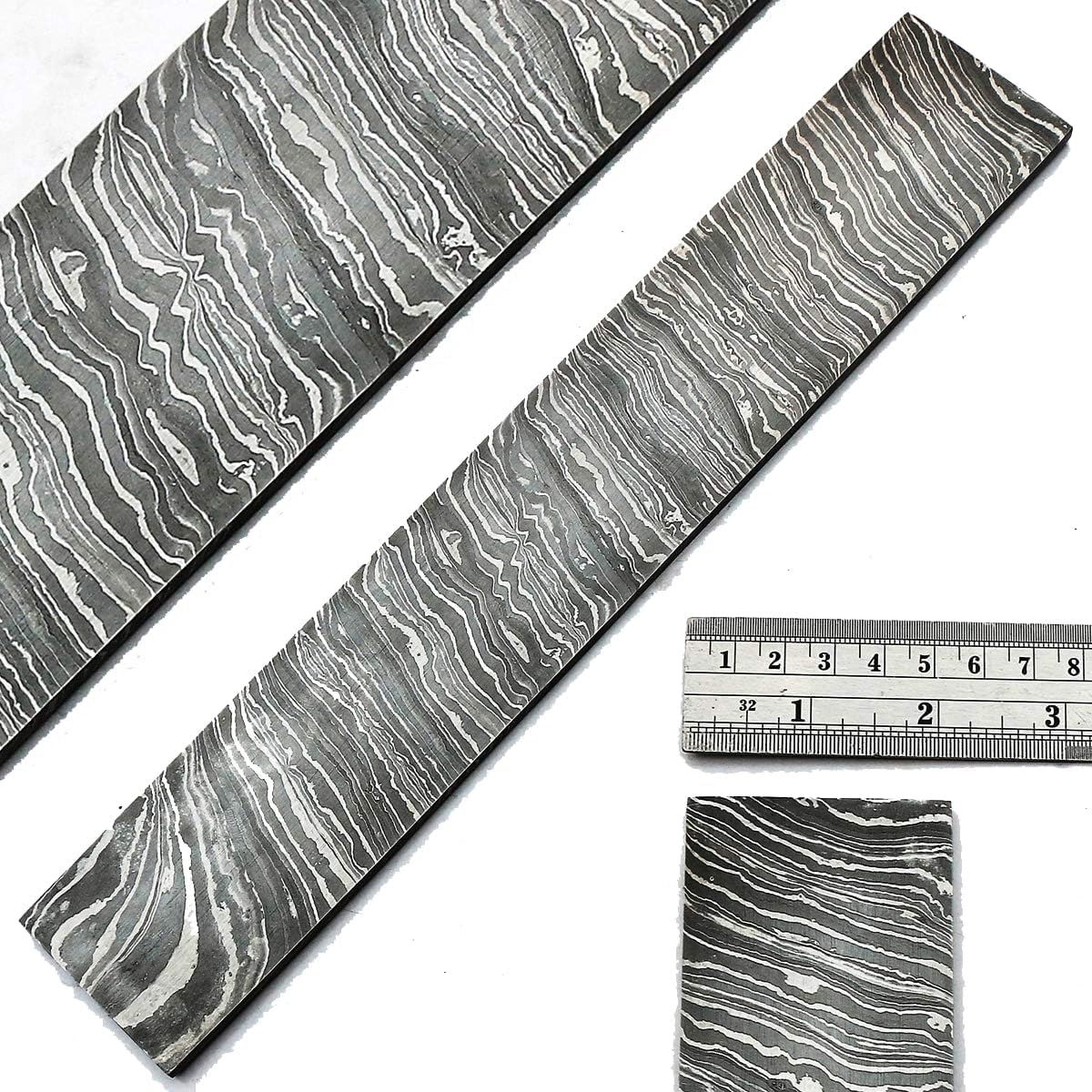Custom Handmade Damascus Steel 12x2 Inches Billet Blank - Knife Making Bar 9500