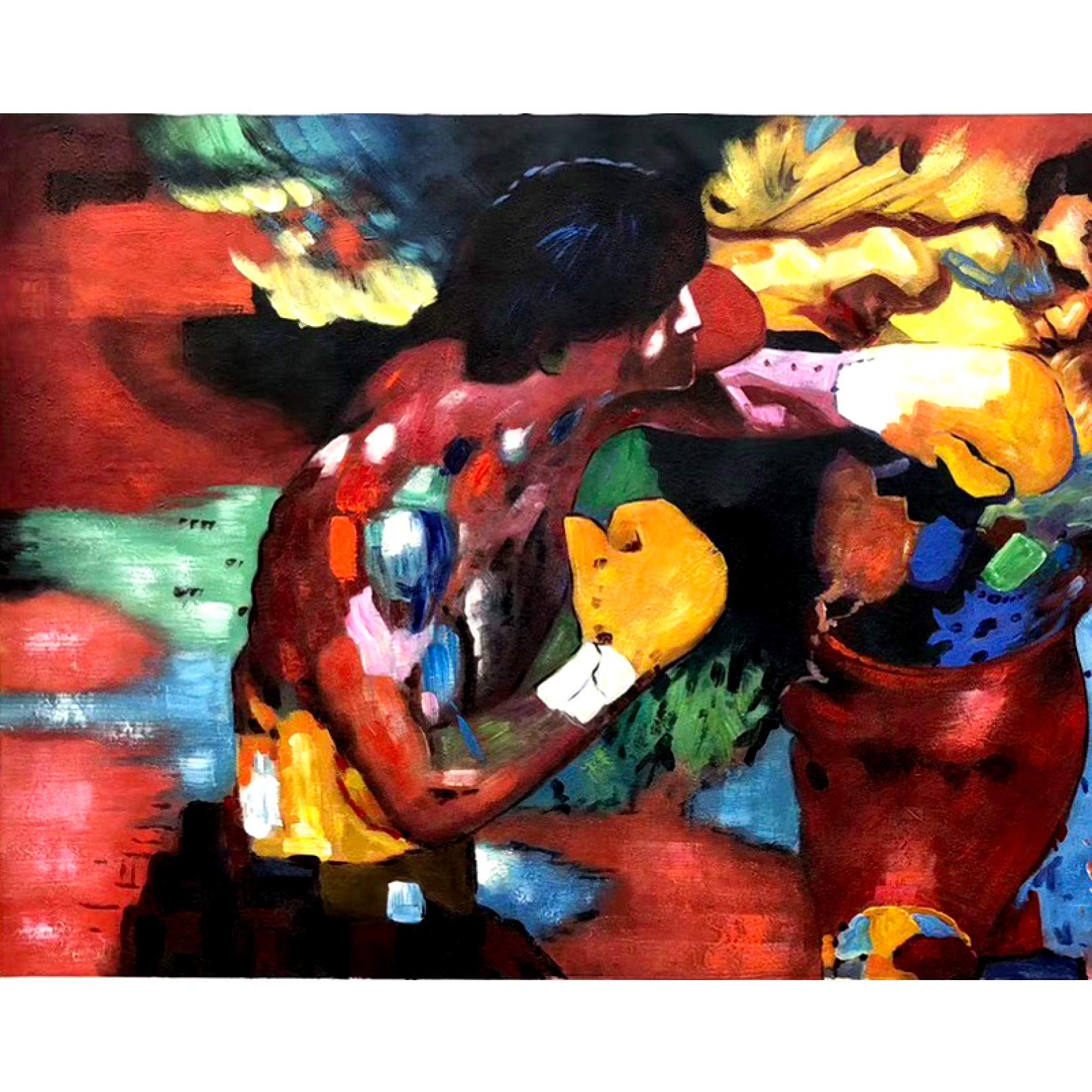 BAJIE Painting Hand Painted Abstract Boxing Art Oil Painting On