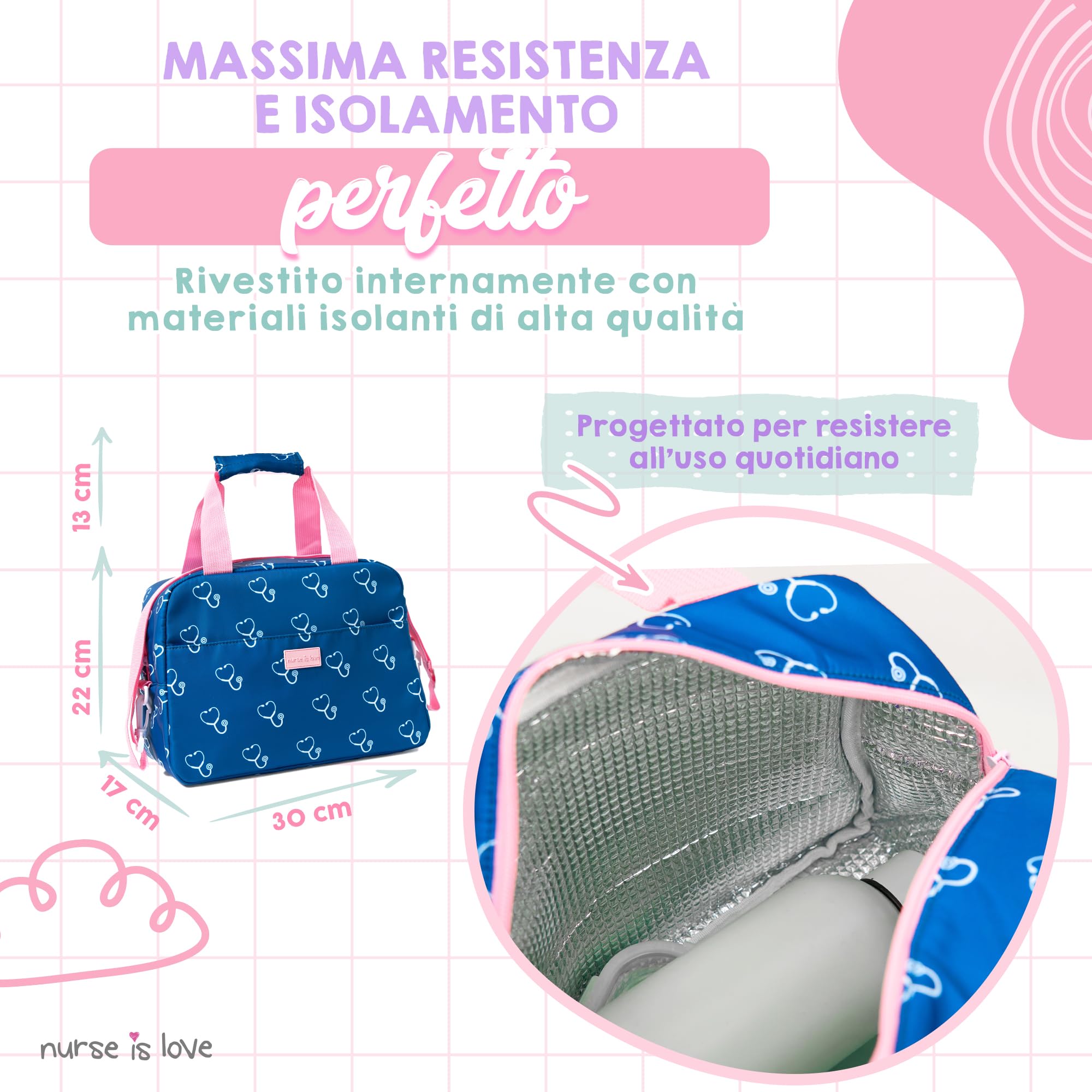 Borsa Termica Per Infermieri - Porta Pranzo Con Scomparti E Tracolla Regolabile - Foto 7