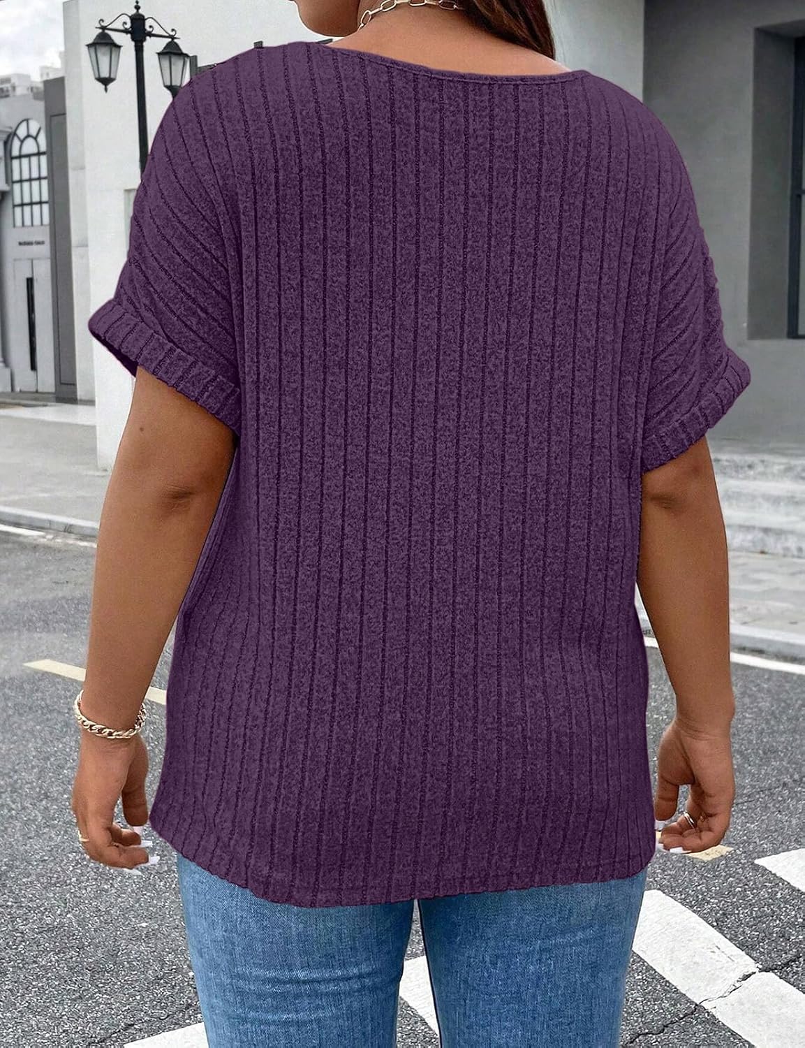 Viracy Plus Size Top for Women Short Sleeve Blouses Zip-up V Neck Top Womens Fashion 2025 Trendy Casual Work Shirt 1X-5X - Image 3