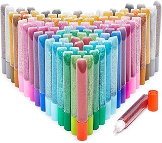 Glue with Glitter Pens, 20 Metallic Colors (10.5 ml, 100 Pack)