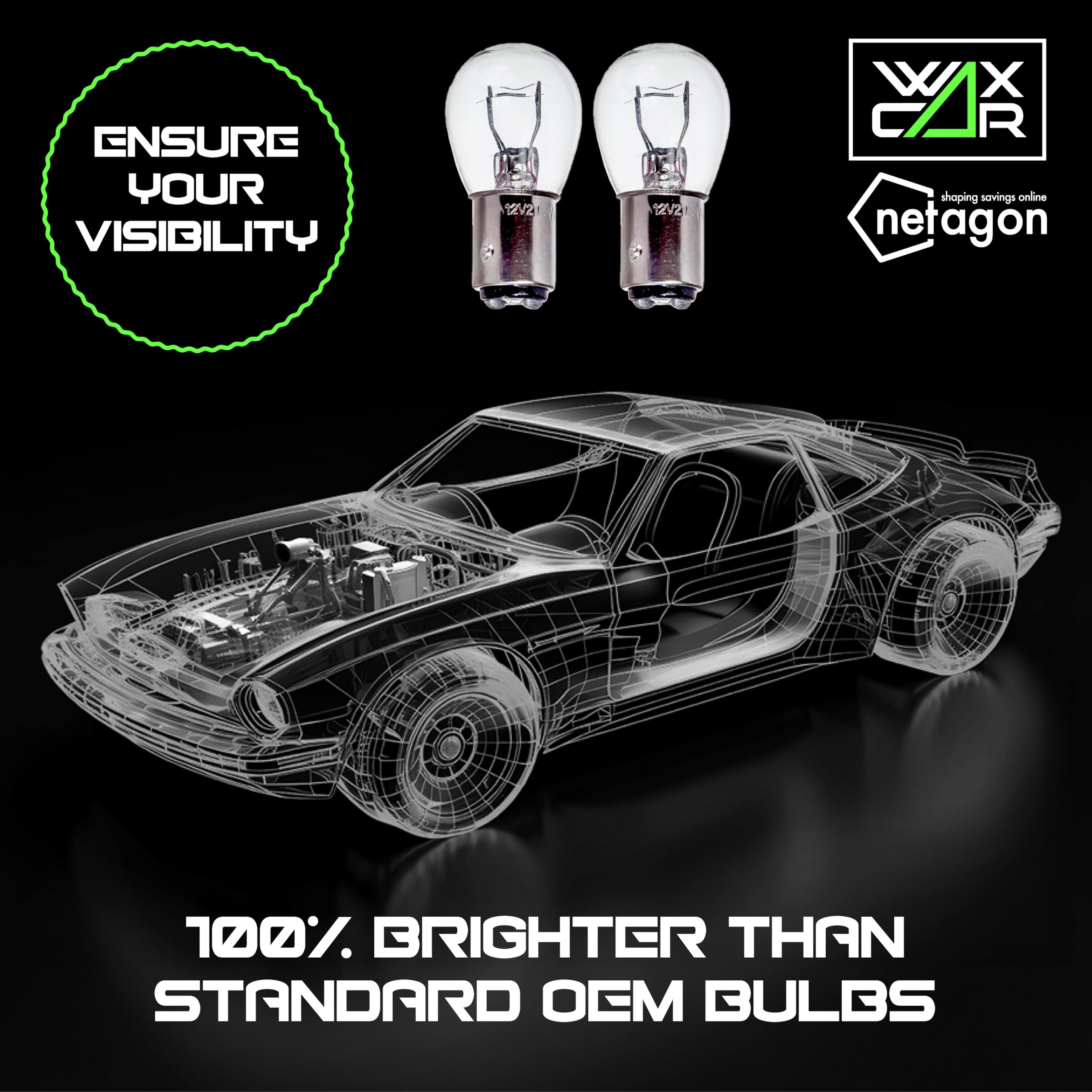 WAXACAR Vehicle Light Bulbs, Multi-Purpose for Tail, Brake, Fog, Indicator, Reverse Lights, 10 Pack, Universal Fit, Halogen, 21W, Compatible with Car, Van, Trailer, Truck, Bike (380 (10 Pack)) — view 6