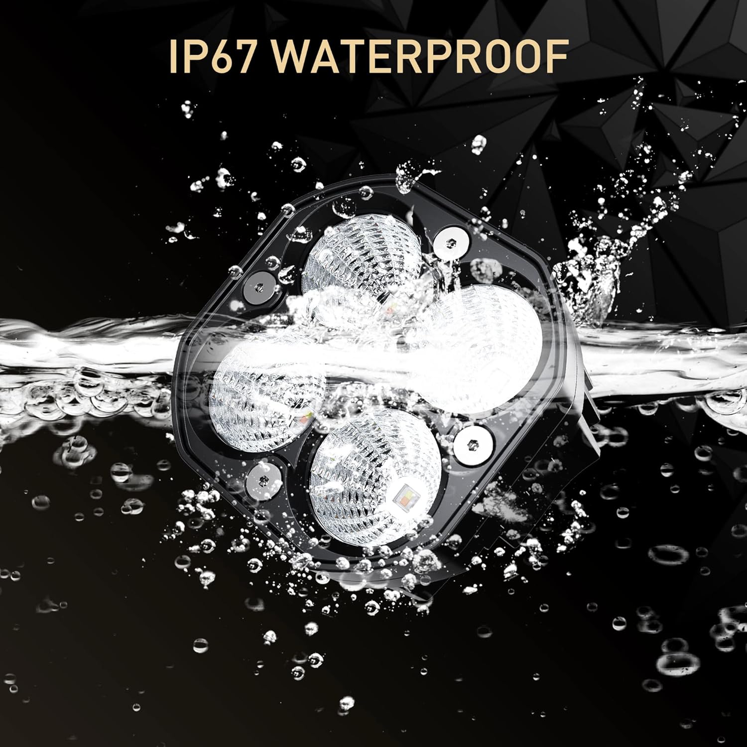 ASLONG 2PCS 3Inch Flood LED White/Amber Flasing Strobe Pods with Six Modes Square Cube Fog Lights Bumper Work Lights with Switch Wiring Harness for Offroad Truck 4WD SUV ATV UTV