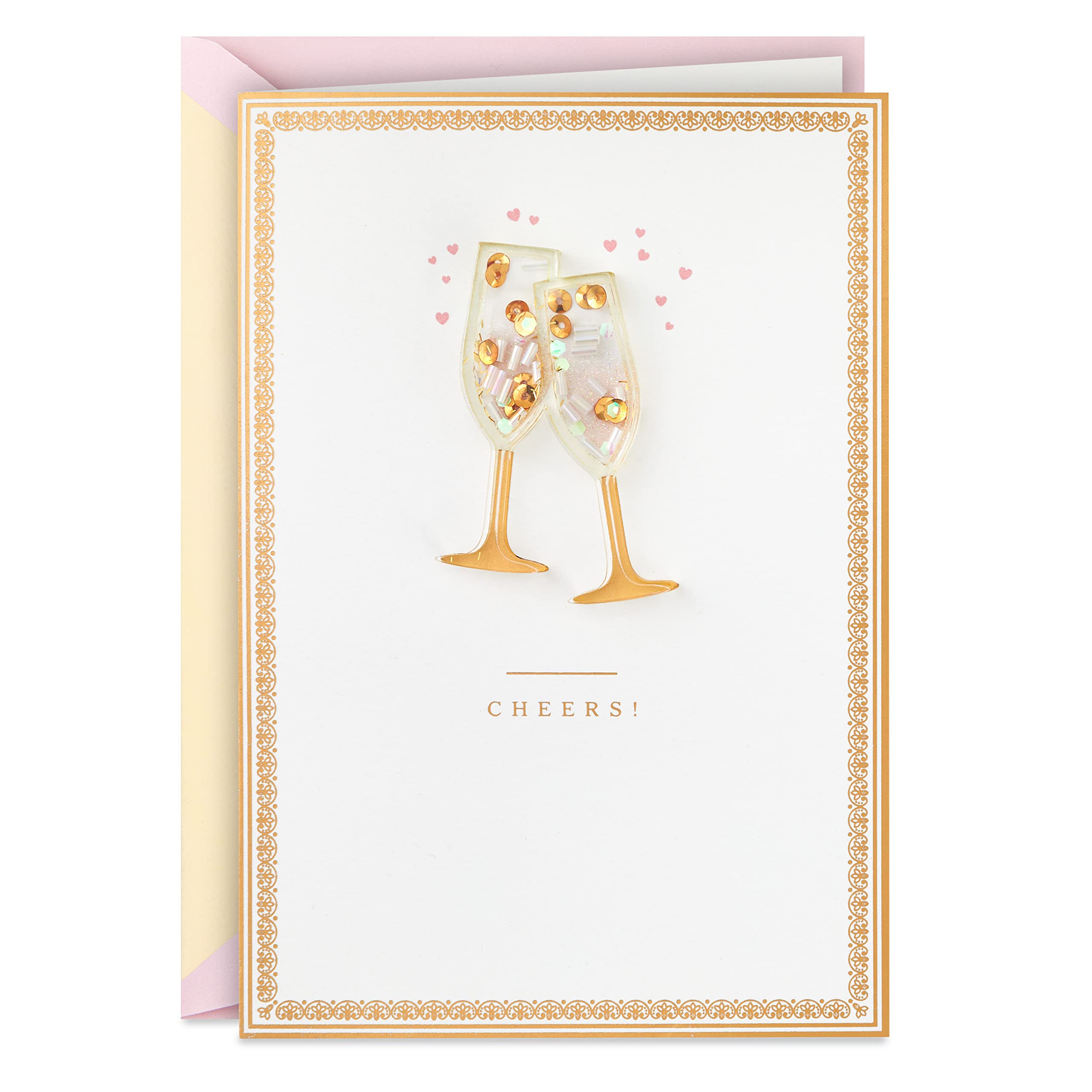 Signature Anniversary Card for Couple (Champagne Cheers)
