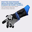Nivia Shastra Goalkeeper Gloves for Men & Women, Latex Palm, Debossed Palm Lines, Knitted Backhand with Silicon Casting (Black, Blue), Medium gallery image