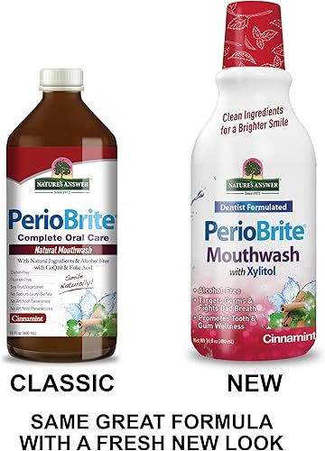 Miniatura 4 de Nature's Answer PerioBrite Enjuague bucal sin alcohol, canela, 16 onzas líquidas, blanquea los dientes, refresca el aliento, elimina la placa,