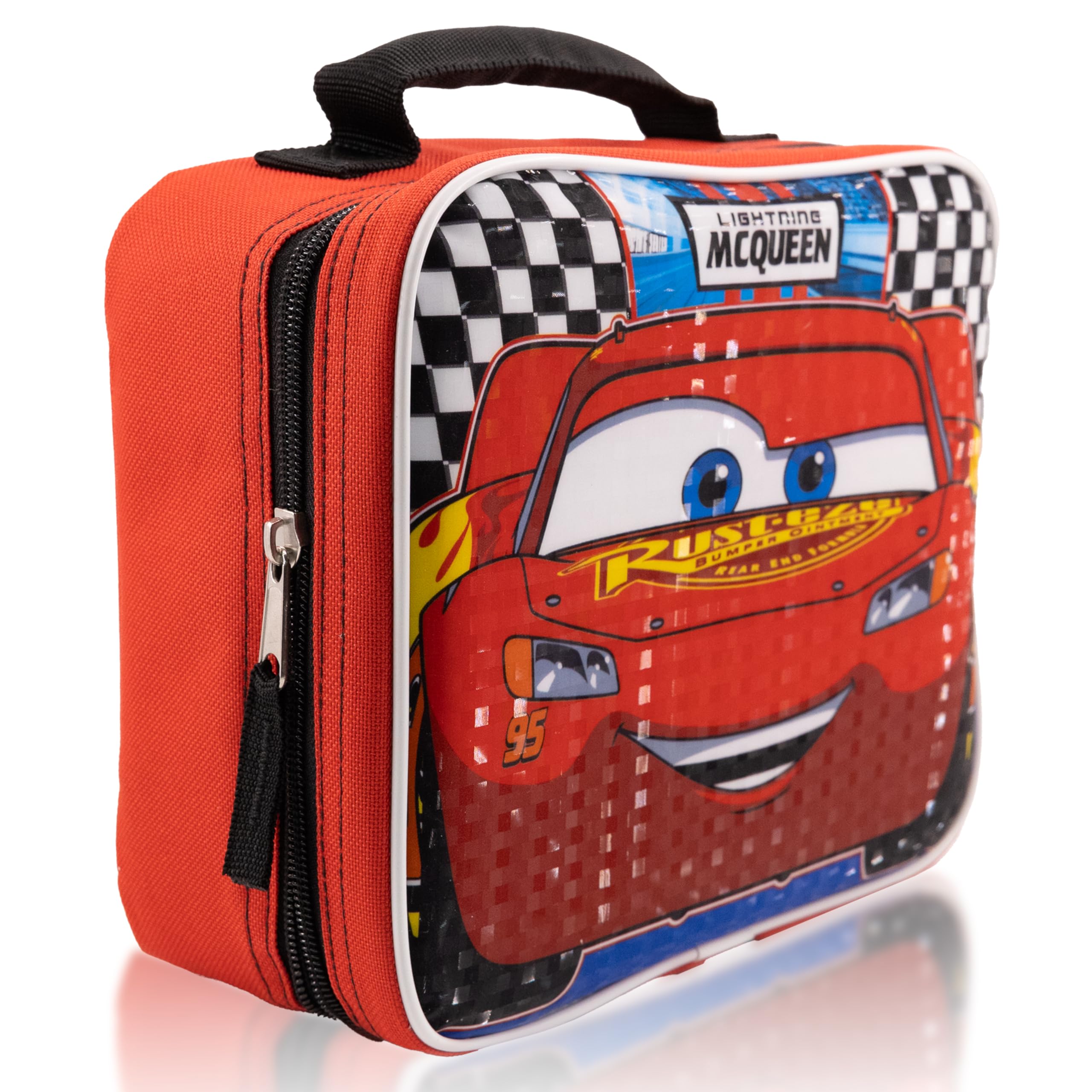 Disney Cars - Lonchera térmica para niños, niñas, unisex, para niños pequeños, diseño de Rayo McQueen, color rojo